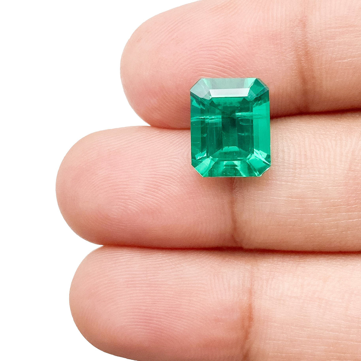 3.02ct | Step Cut Emerald Shape Lab Emerald