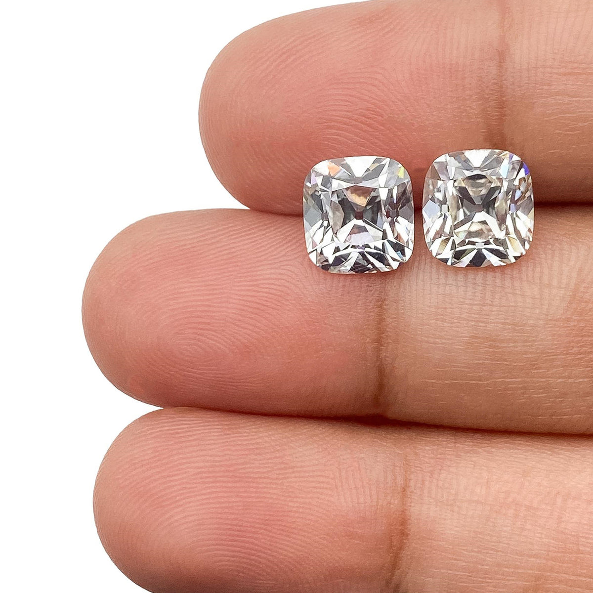 4.20ct | E-H/VS1-SI1 Cushion Shape Old Mine Cut Lab Diamond Matched Pair (Copy)