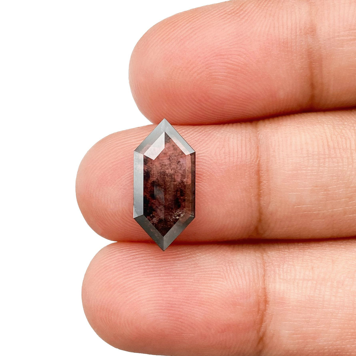 2.27ct | Salt & Pepper Hexagon Shape Step Cut Lab Diamond
