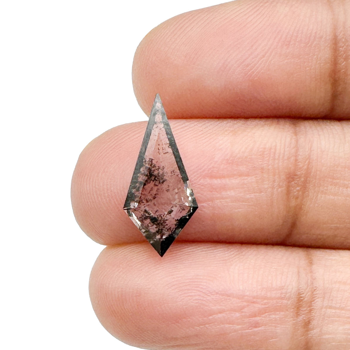 1.26ct | Salt &amp; Pepper Kite Shape Step Cut Lab Diamond
