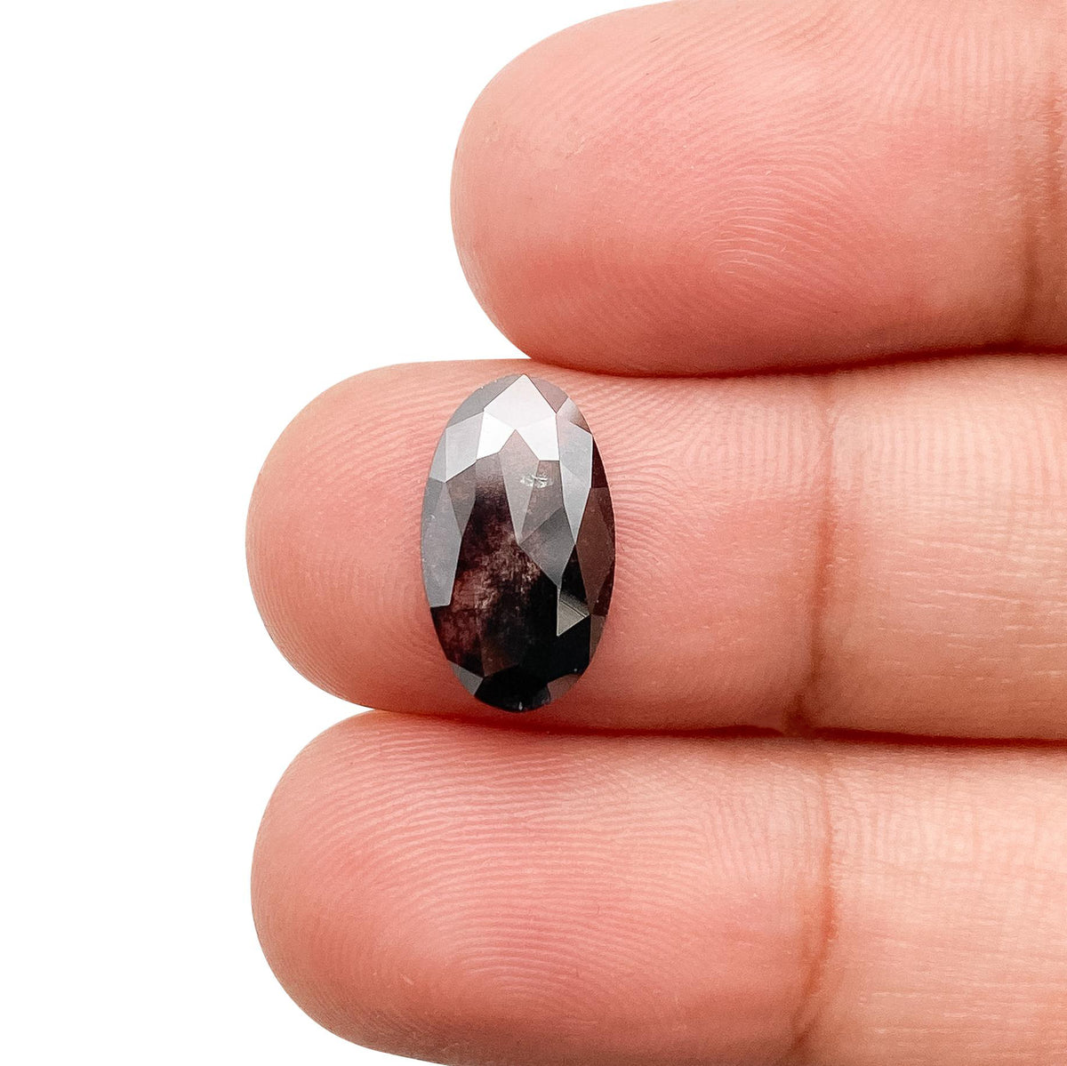 1.67ct | Salt & Pepper Oval Shape Rose Cut Lab Diamond