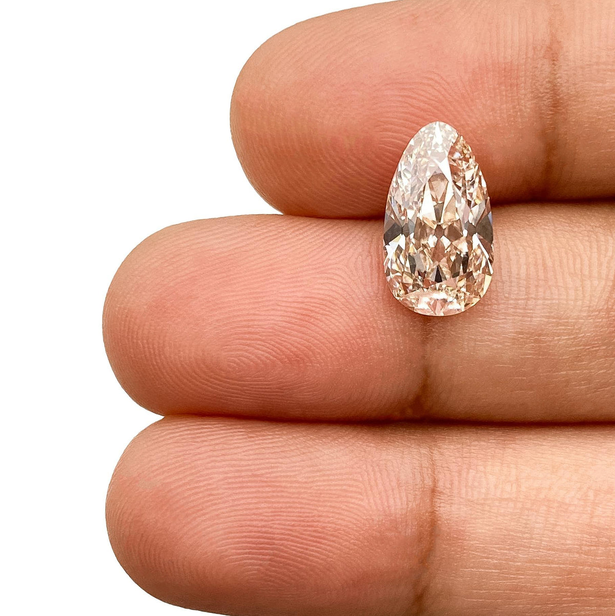 2.92ct | K/VS1 Champagne Pear Shape Old Mine Cut Lab Diamond (IGI)-LITHOS Diamond