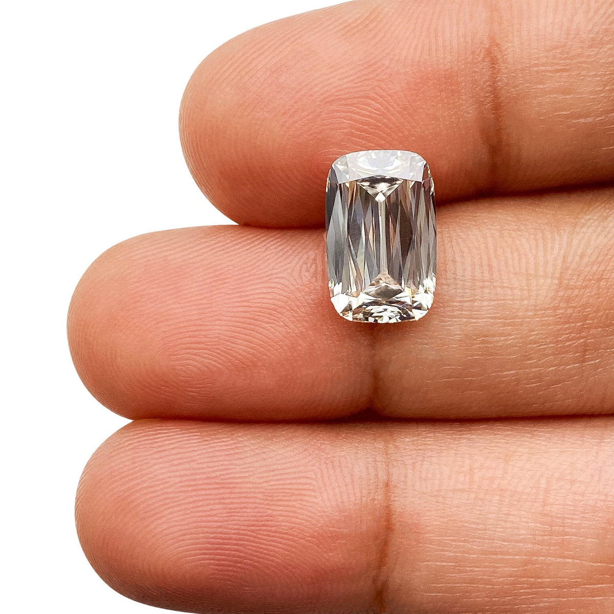 3.16ct | M/VS1 Champagne Cushion Shape Lattice Cut Lab Diamond (IGI)-LITHOS Diamond