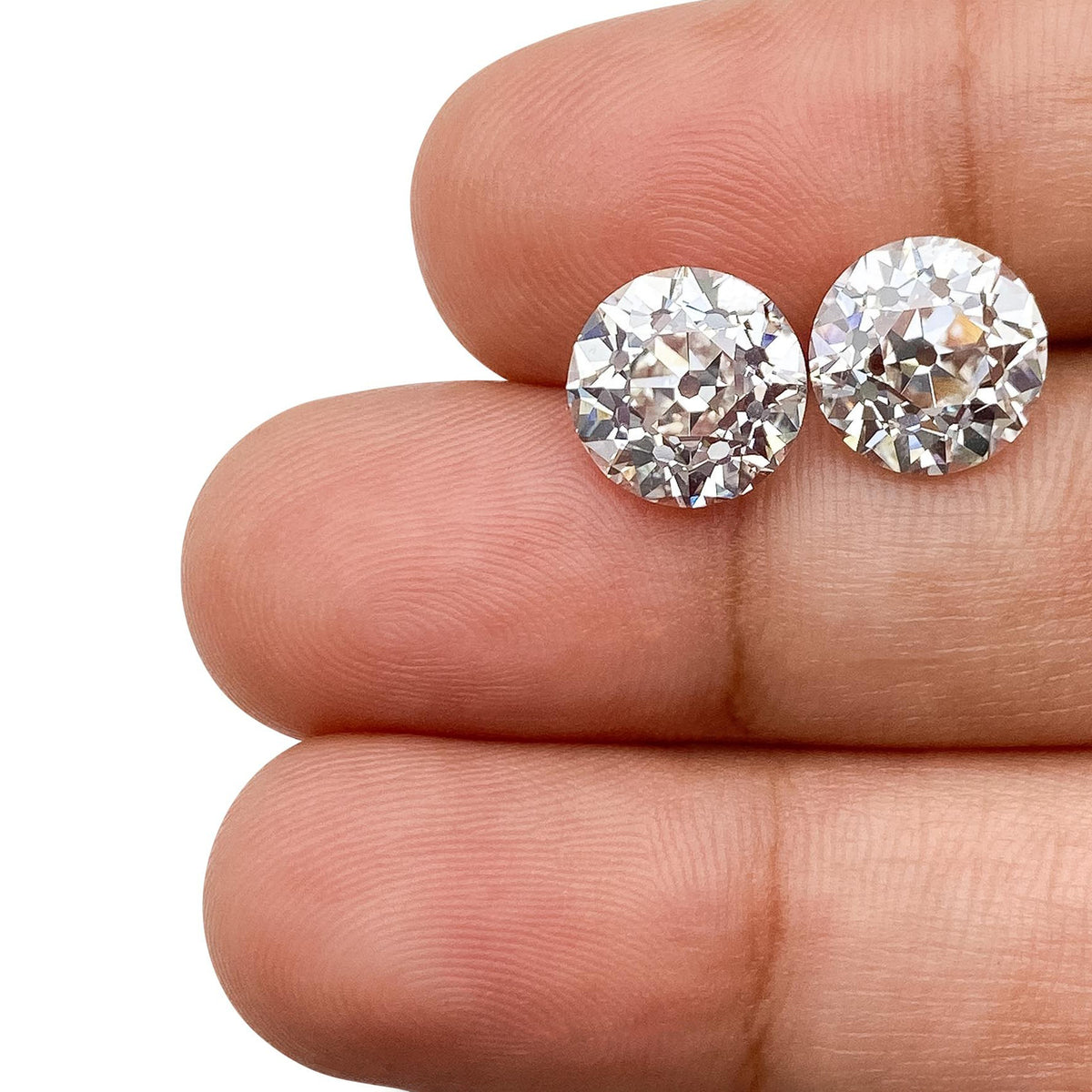 6.05ct | G/VVS2 Round Shape Old European Cut Lab Diamond Matched Pair