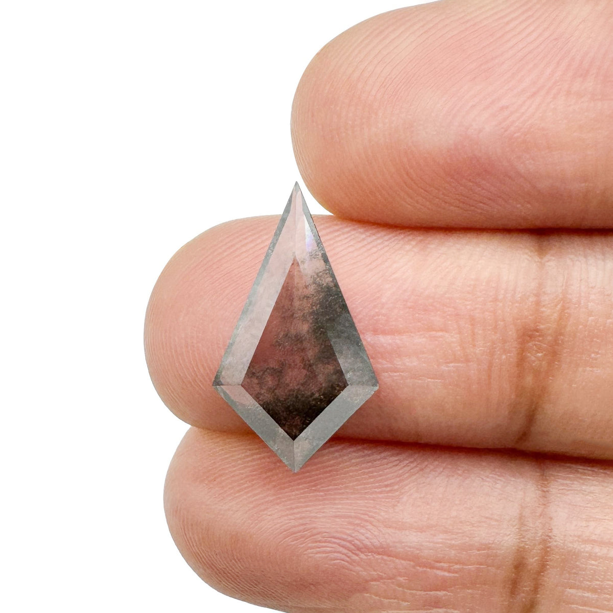 1.76ct | Salt &amp; Pepper Kite Shape Step Cut Lab Diamond