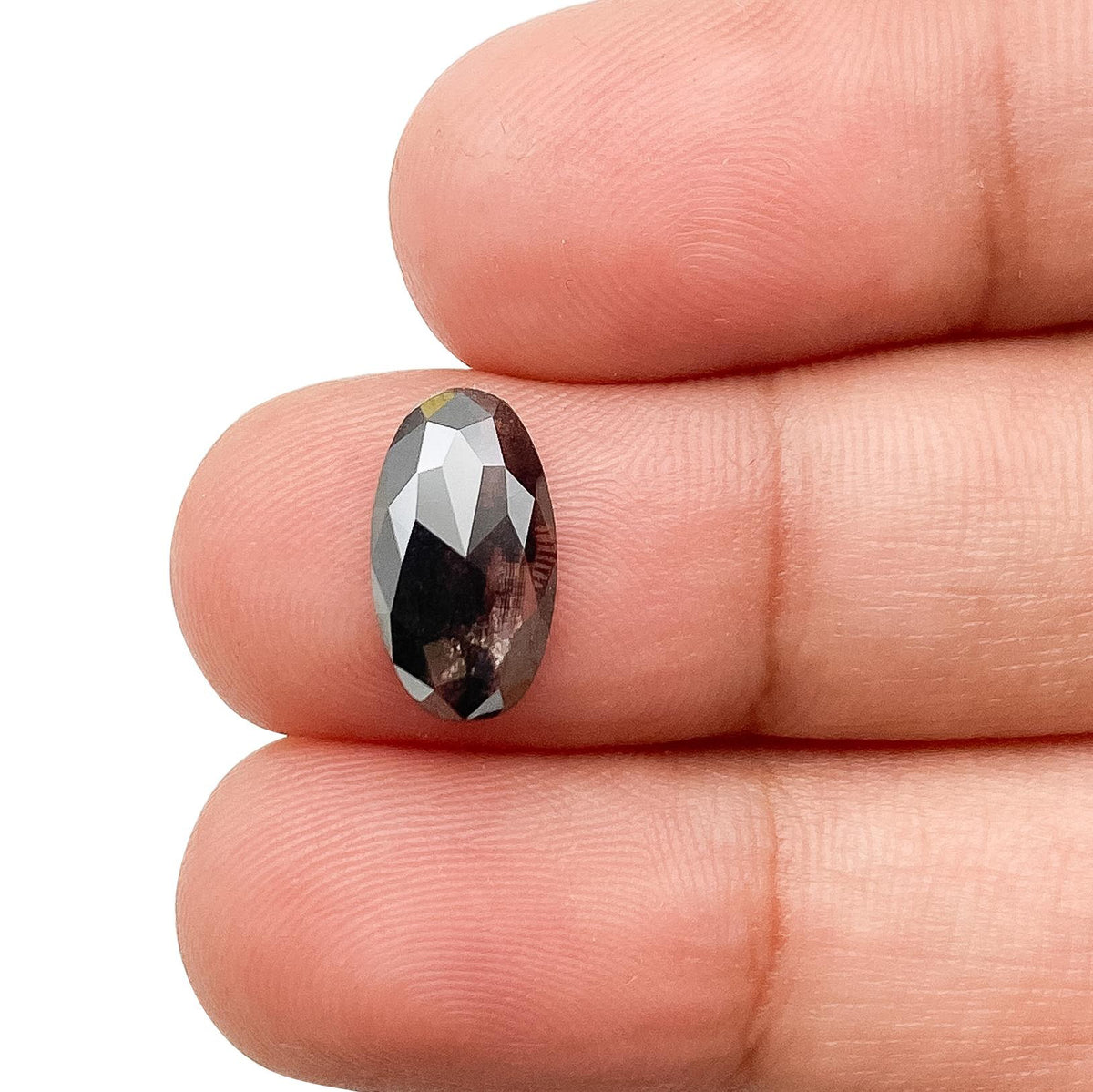 1.97ct | Salt & Pepper Oval Shape Rose Cut Lab Diamond
