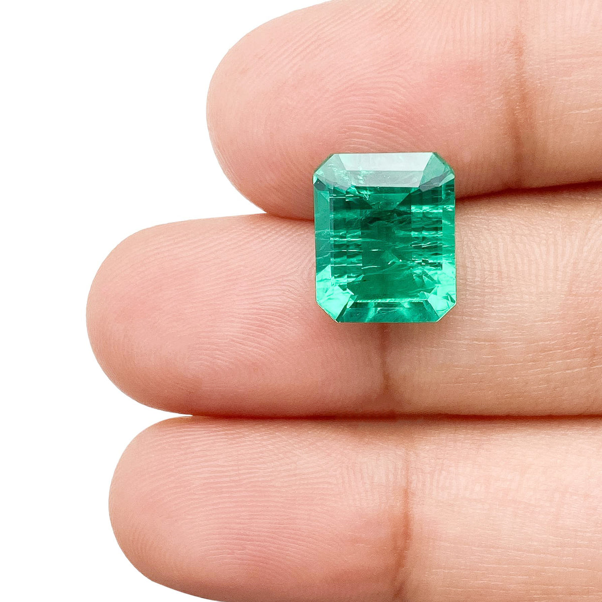 4.13ct | Step Cut Emerald Shape Lab Emerald