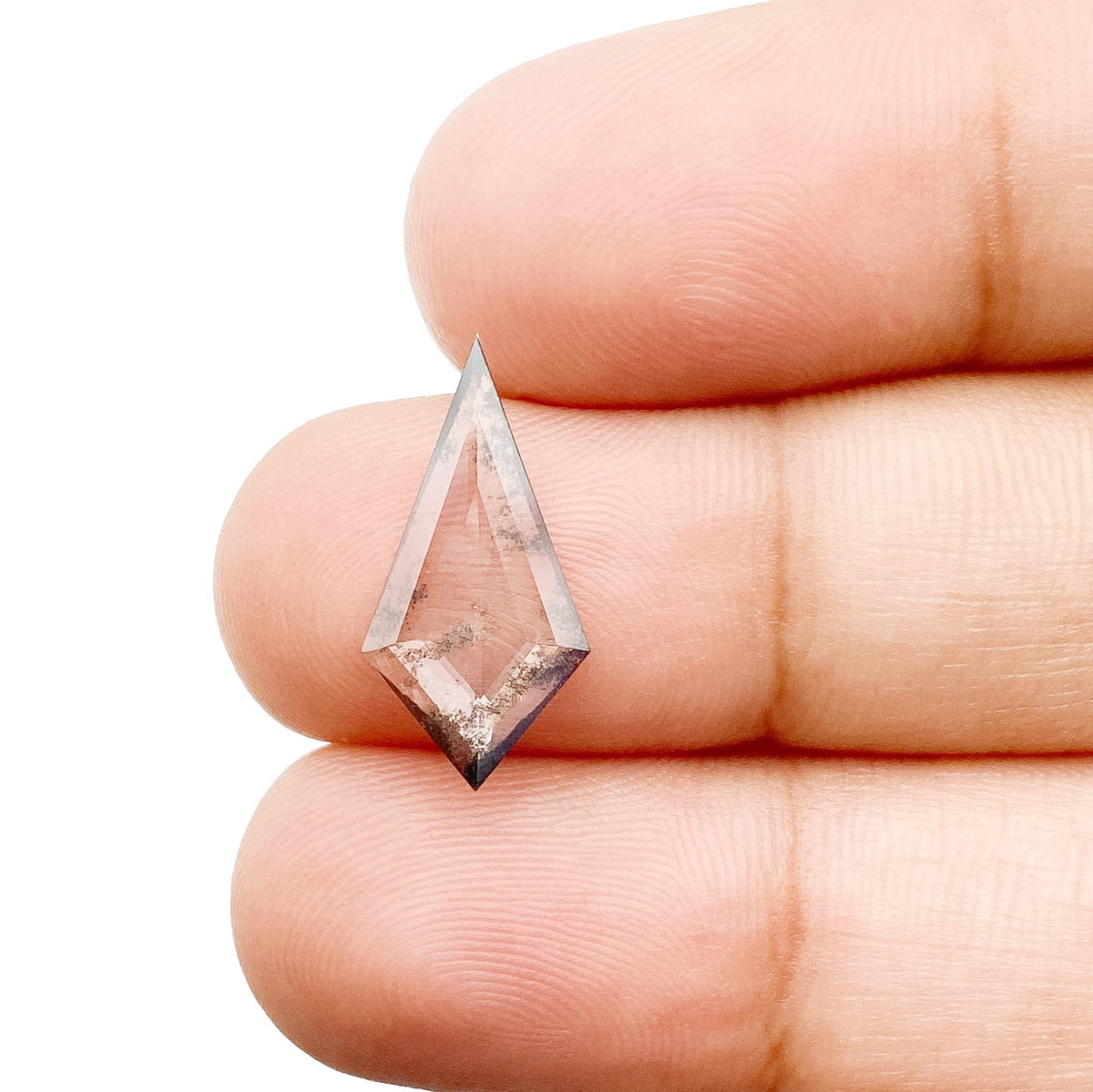 1.24ct | Salt & Pepper Kite Shape Rose Cut Lab Diamond