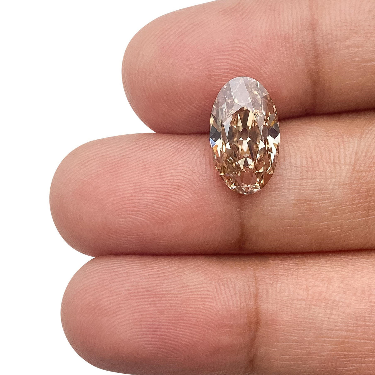 3.25ct | Light Brown/VVS2 Champagne Oval Shape Old Mine Cut Lab Diamond (IGI)-LITHOS Diamond