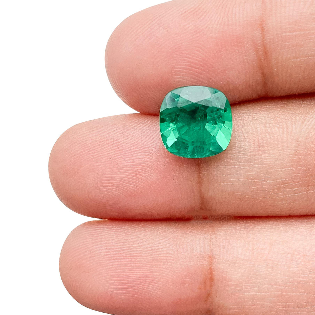 2.71ct | Brilliant Cut Cushion Shape Lab Emerald