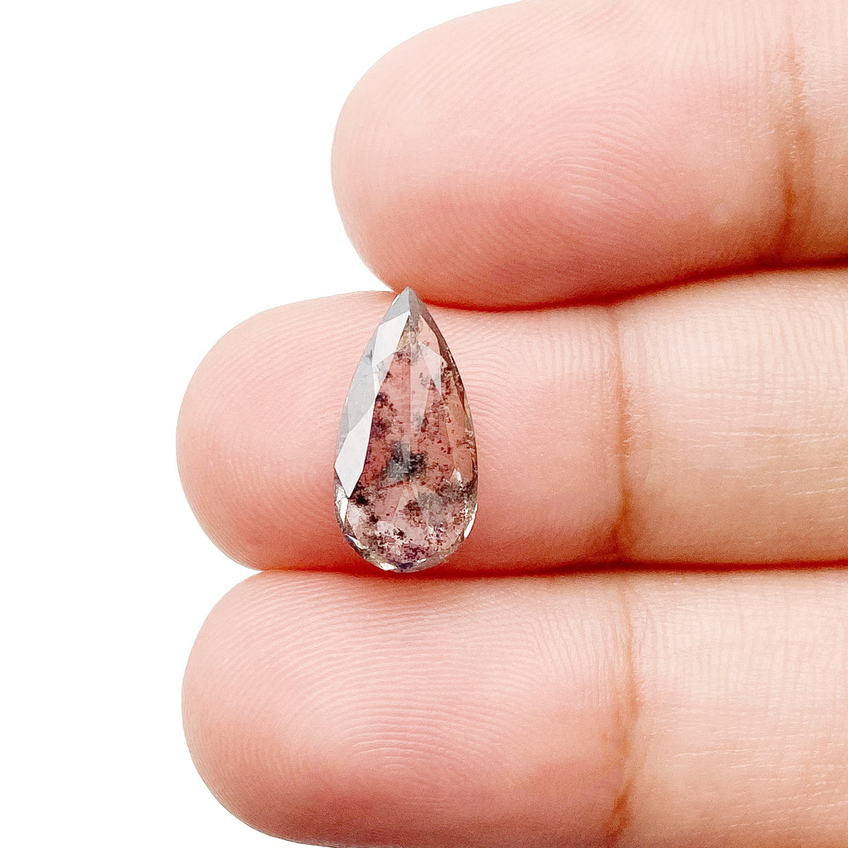 2.39ct | Salt & Pepper Pear Shape Rose Cut Lab Diamond