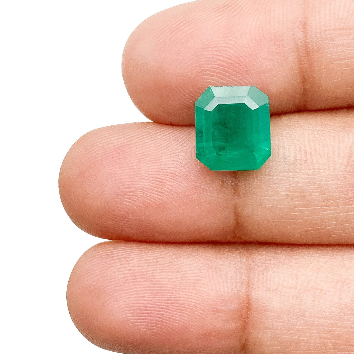 3.03ct | Step Cut Emerald Shape Lab Emerald (GSI)