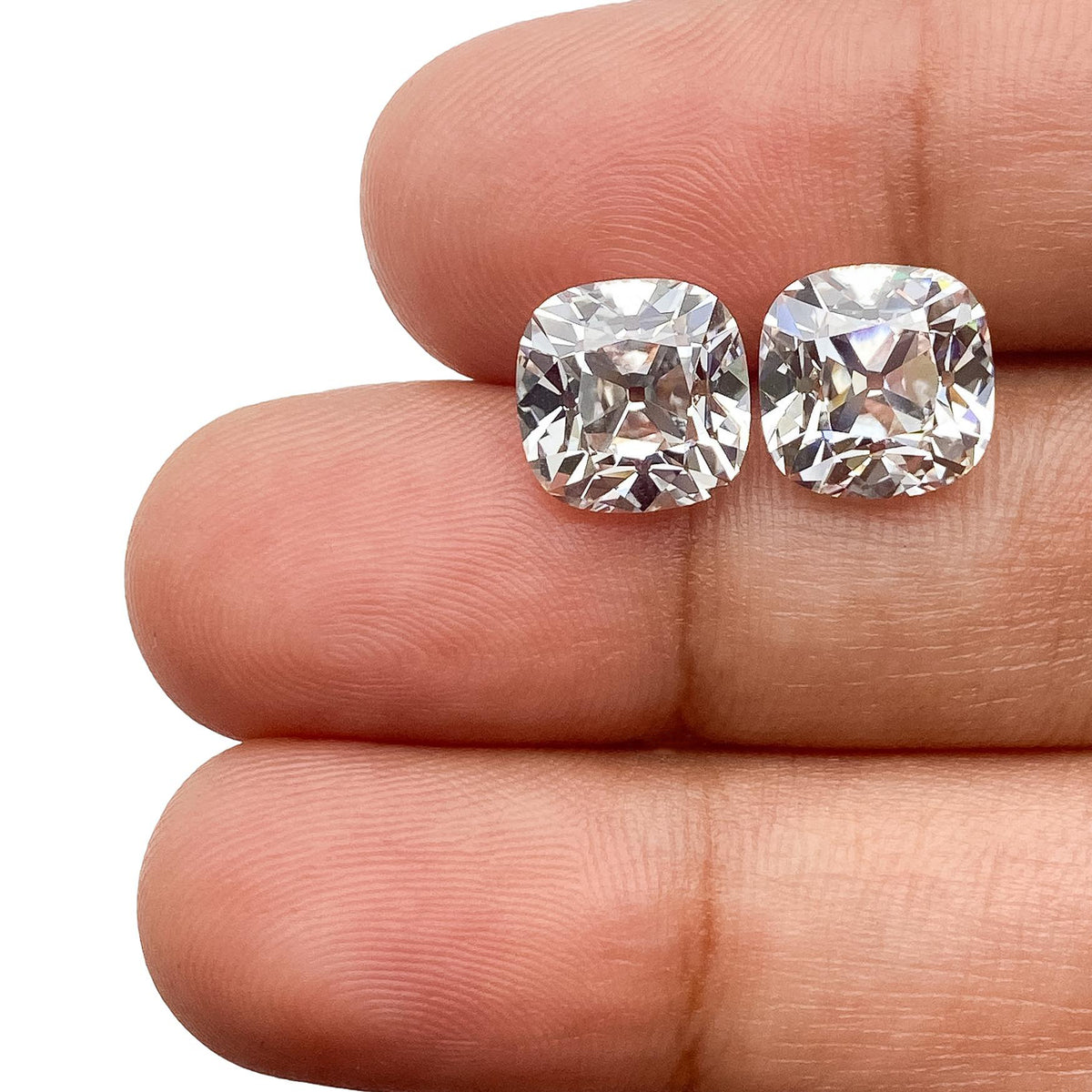 6.02cttw | F/VVS2 Cushion Shape Old Mine Cut Lab Diamond Matched Pair