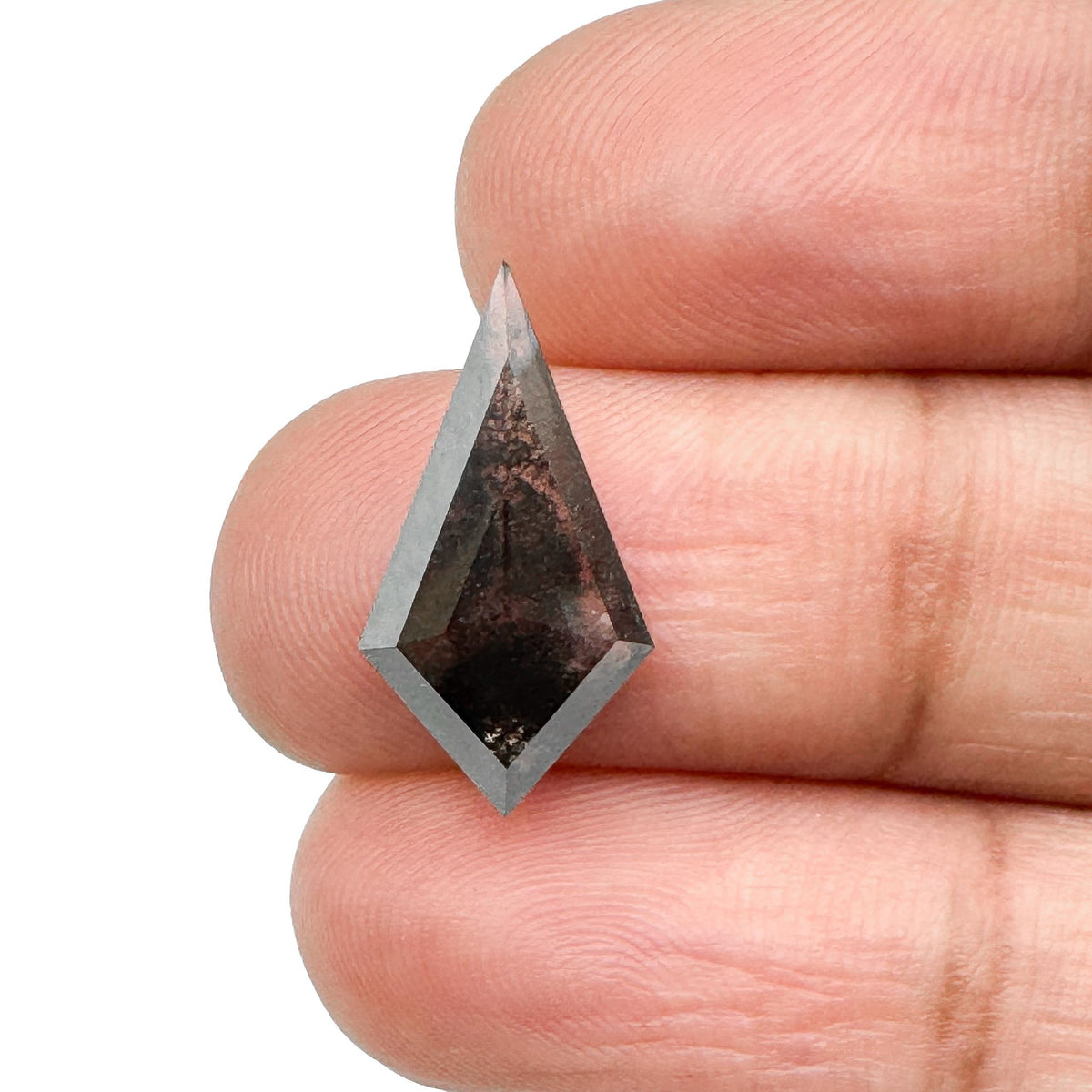 2.50ct | Salt &amp; Pepper Kite Shape Step Cut Lab Diamond