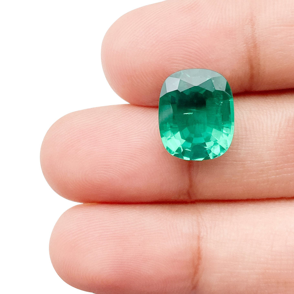 4.84ct | Brilliant Cut Cushion Shape Lab Emerald