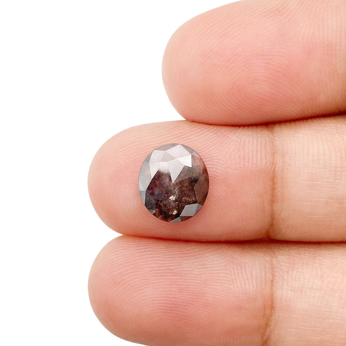 1.51ct | Salt & Pepper Oval Shape Rose Cut Lab Diamond