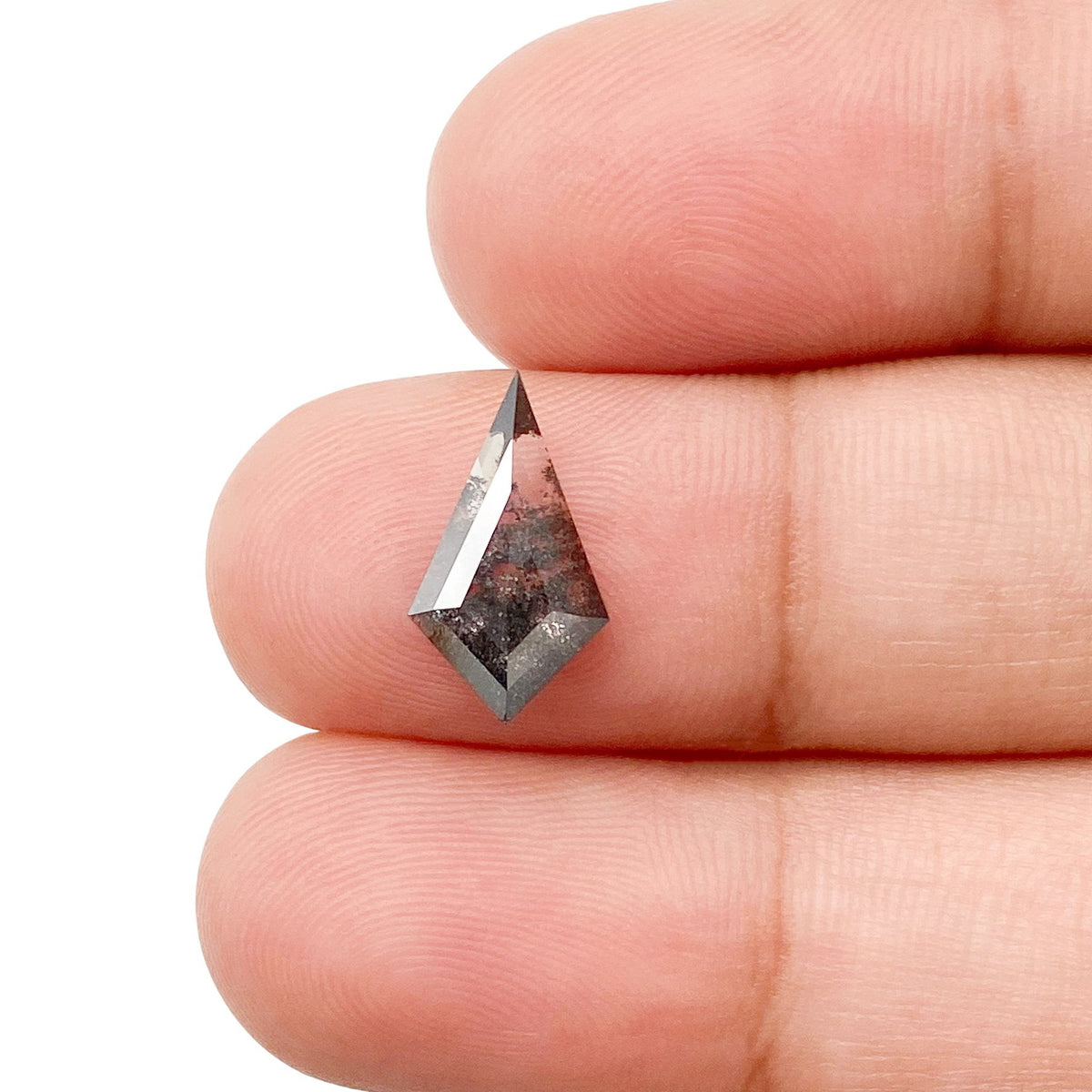 1.66ct | Salt & Pepper Kite Shape Rose Cut Lab Diamond