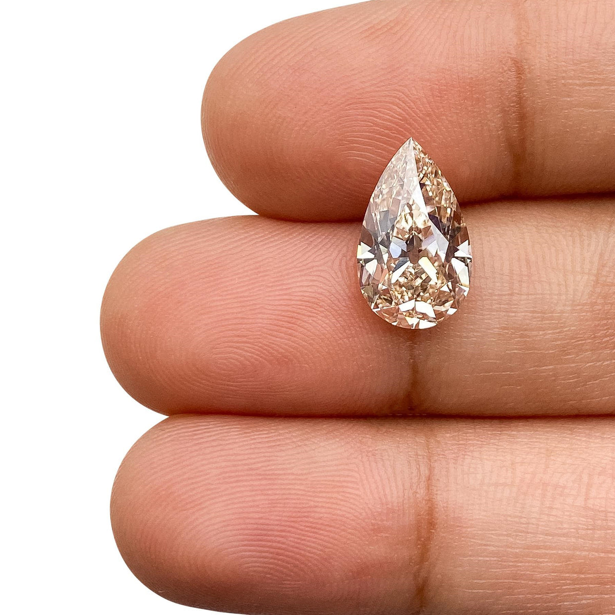 2.84ct | M/VVS2 Champagne Pear Shape Old Mine Cut Lab Diamond (IGI)-LITHOS Diamond