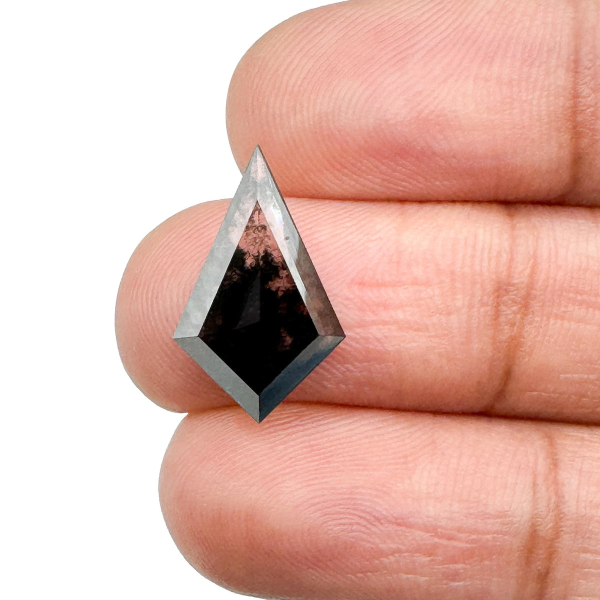 2.00ct | Salt &amp; Pepper Kite Shape Step Cut Lab Diamond