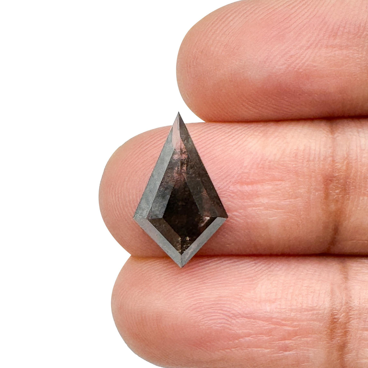 1.63ct | Salt &amp; Pepper Kite Shape Step Cut Lab Diamond