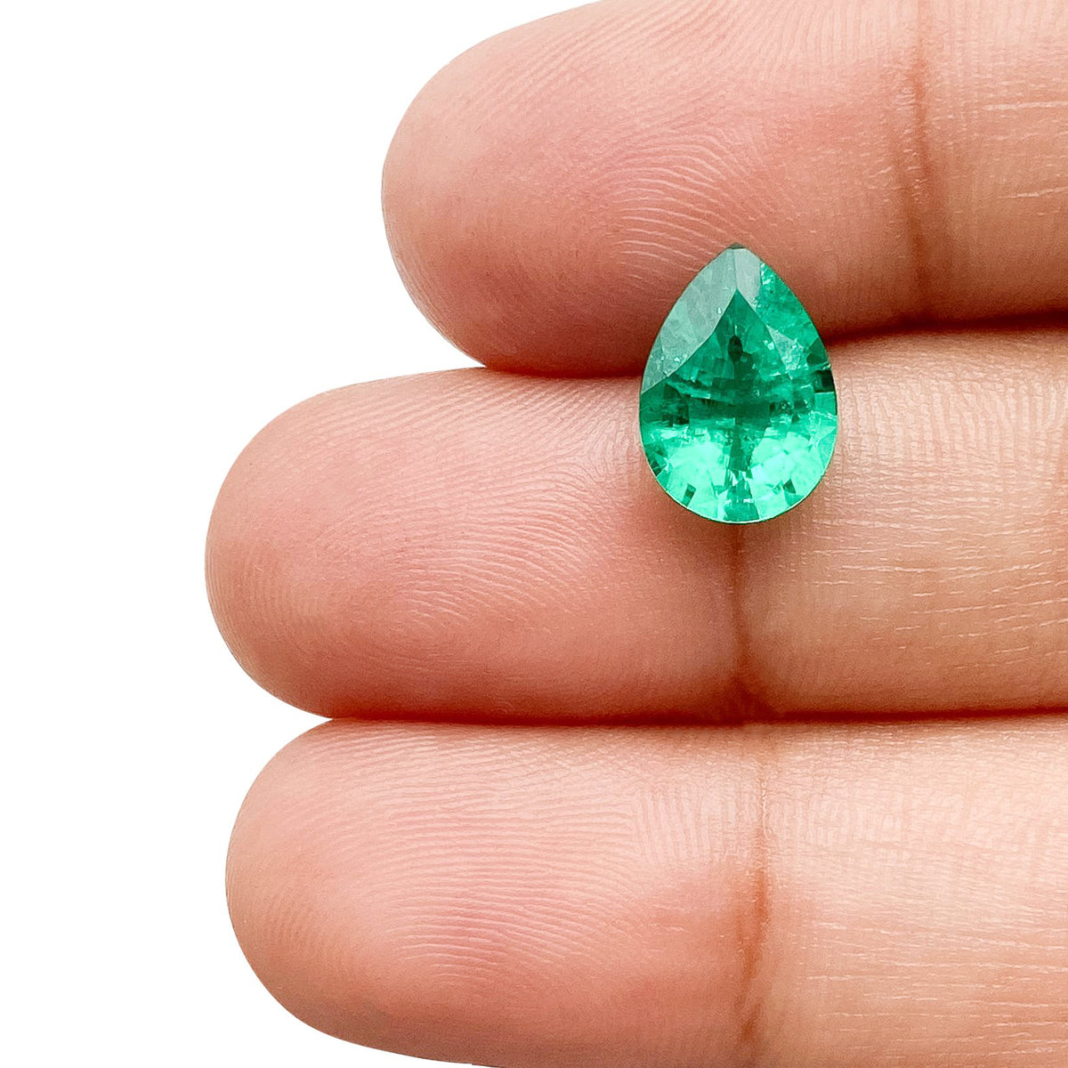 2.06ct | Brilliant Cut Pear Shape Lab Emerald