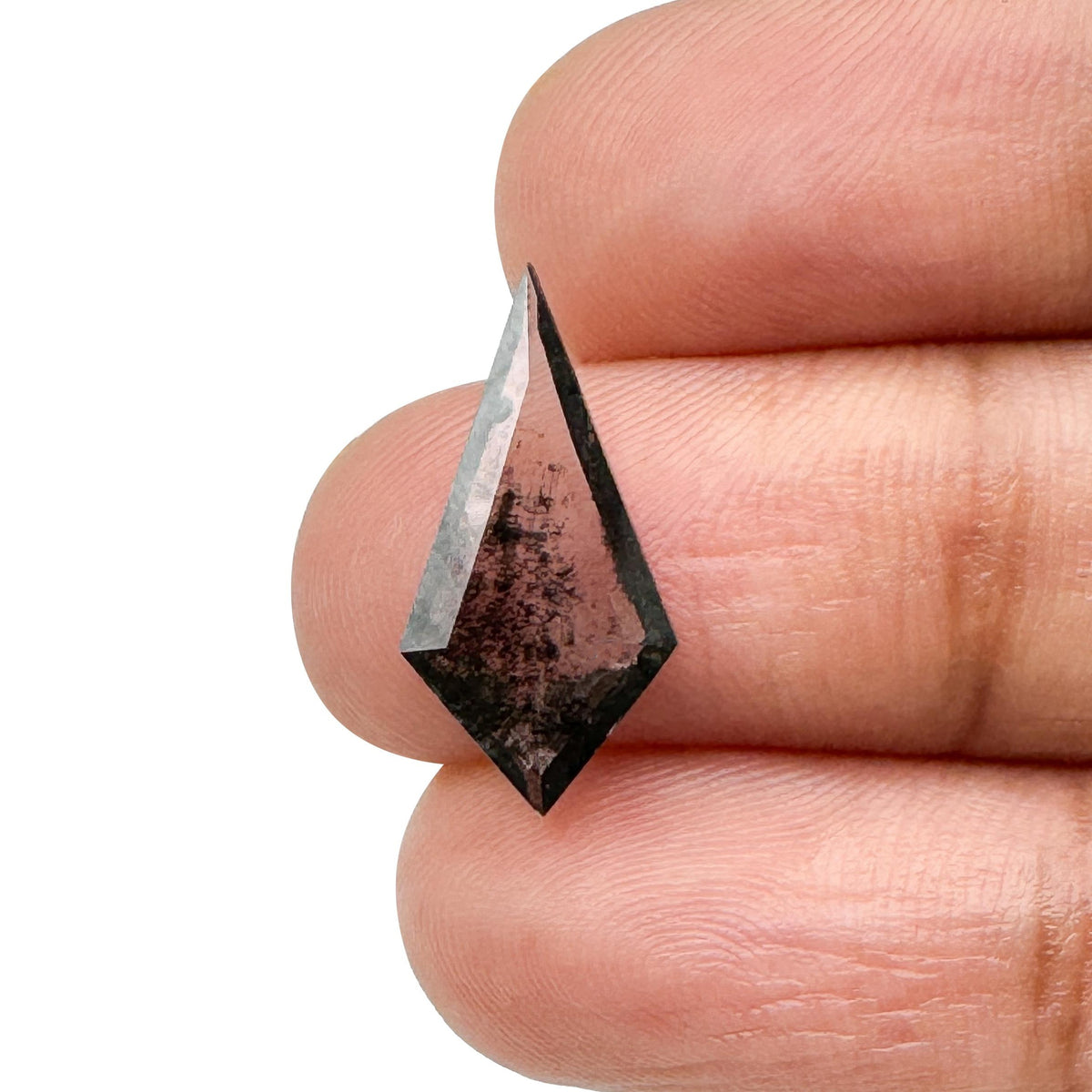 1.48ct | Salt &amp; Pepper Kite Shape Step Cut Lab Diamond