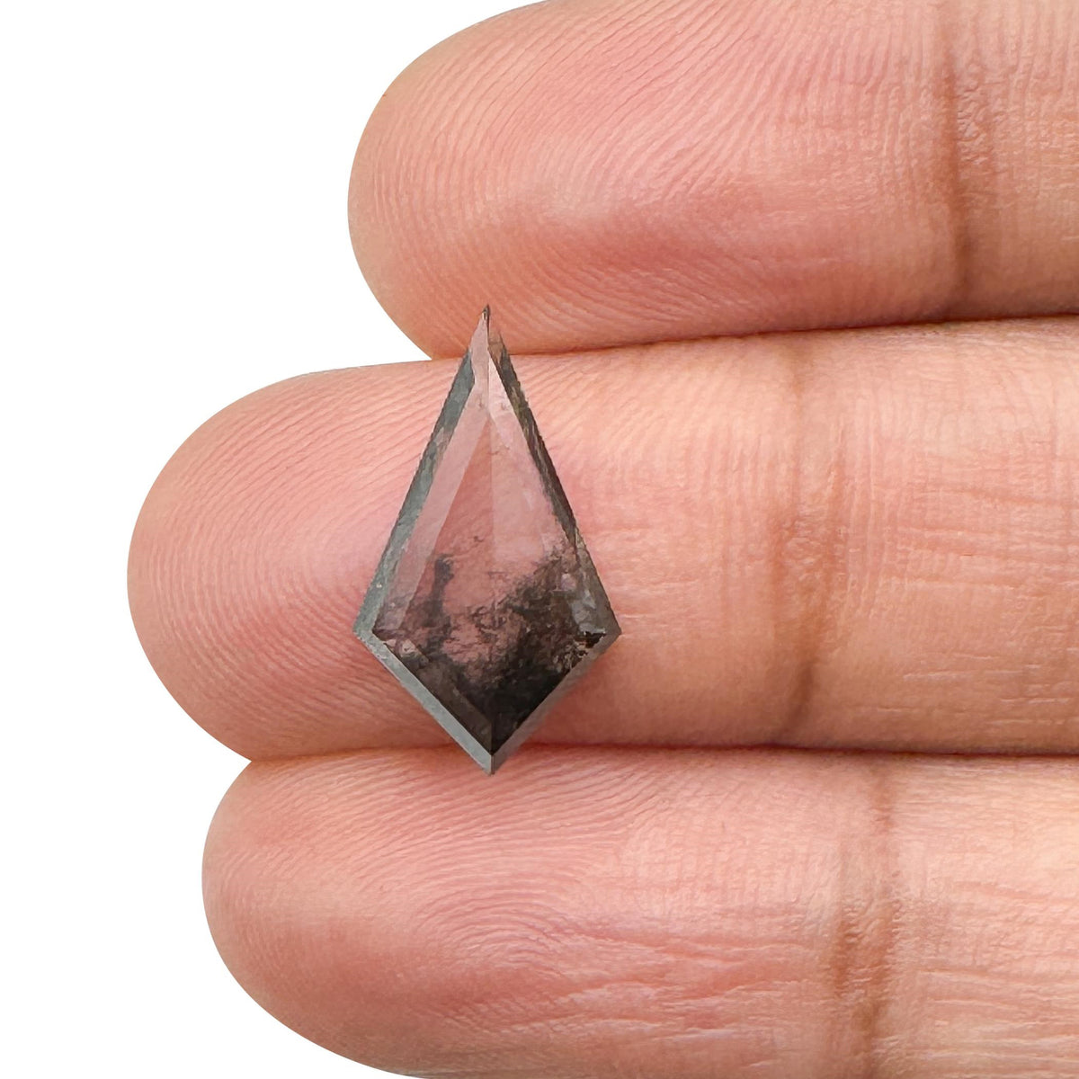 1.76ct | Salt &amp; Pepper Kite Shape Step Cut Lab Diamond