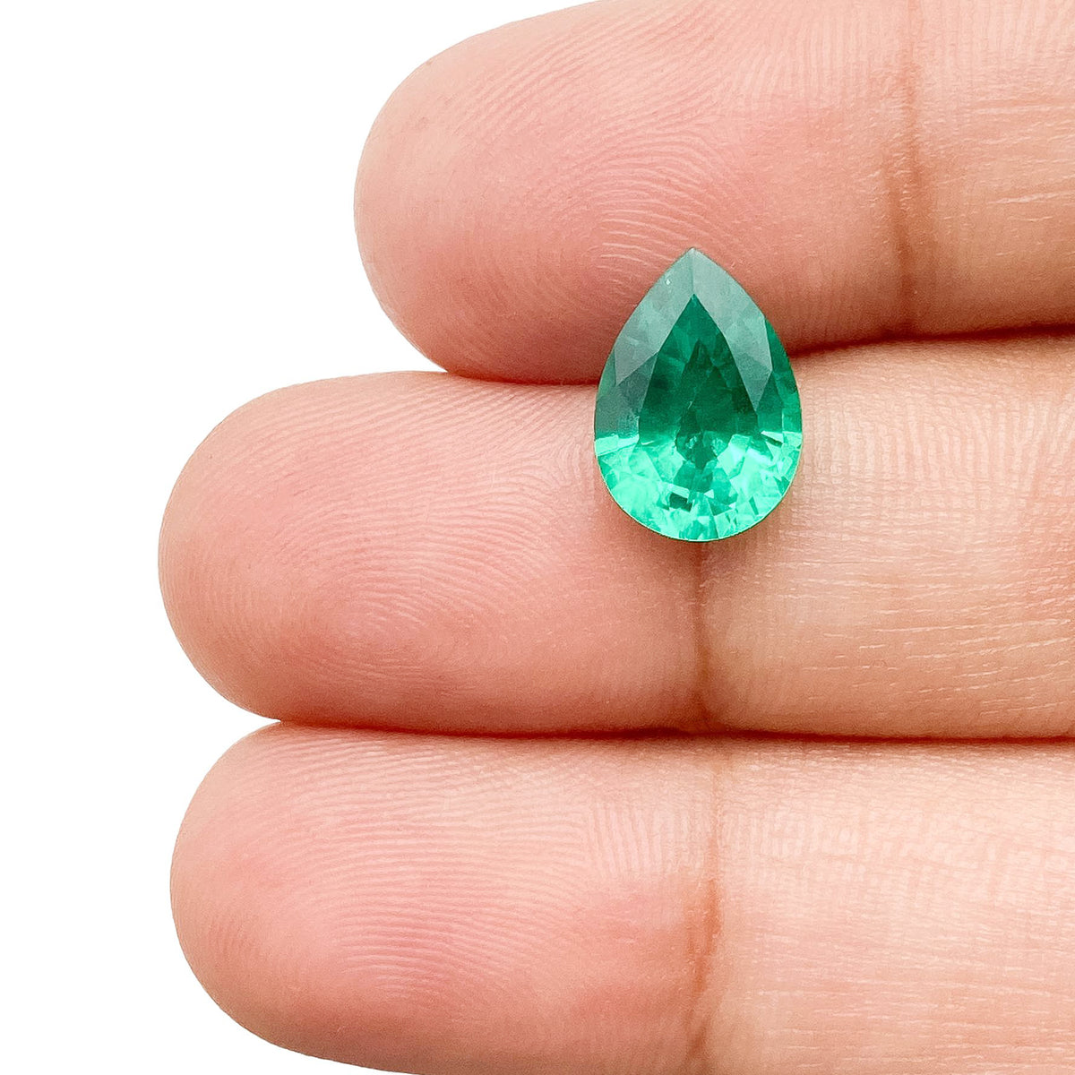 2.15ct | Brilliant Cut Pear Shape Lab Emerald