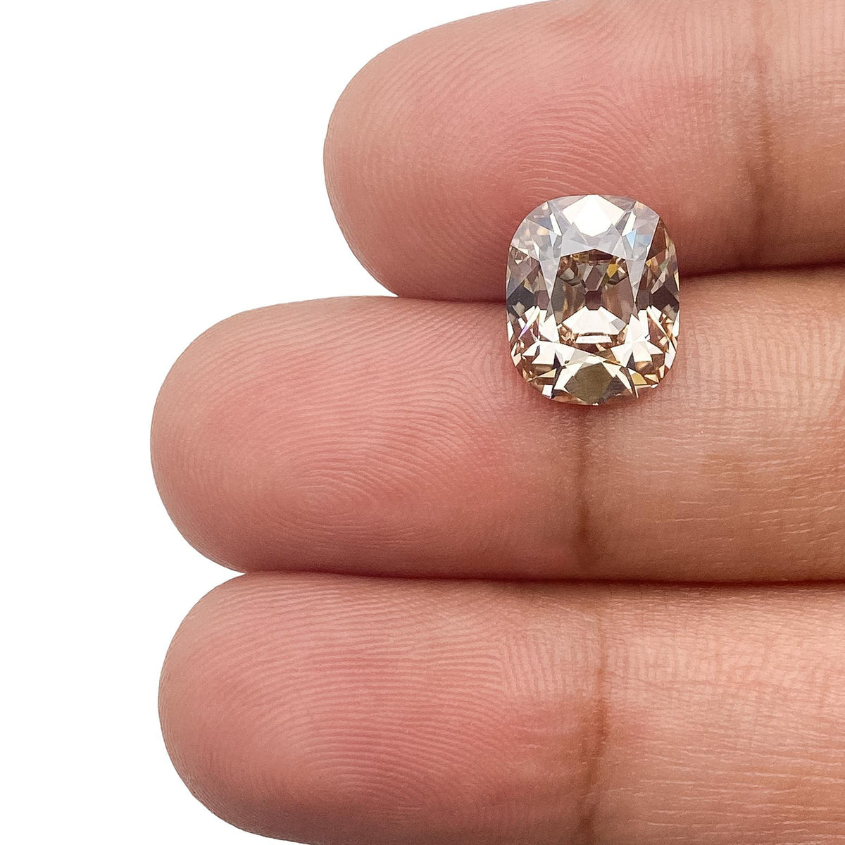 3.24ct | S-T/VVS2 Champagne Cushion Shape Old Mine Cut Lab Diamond (IGI)-LITHOS Diamond