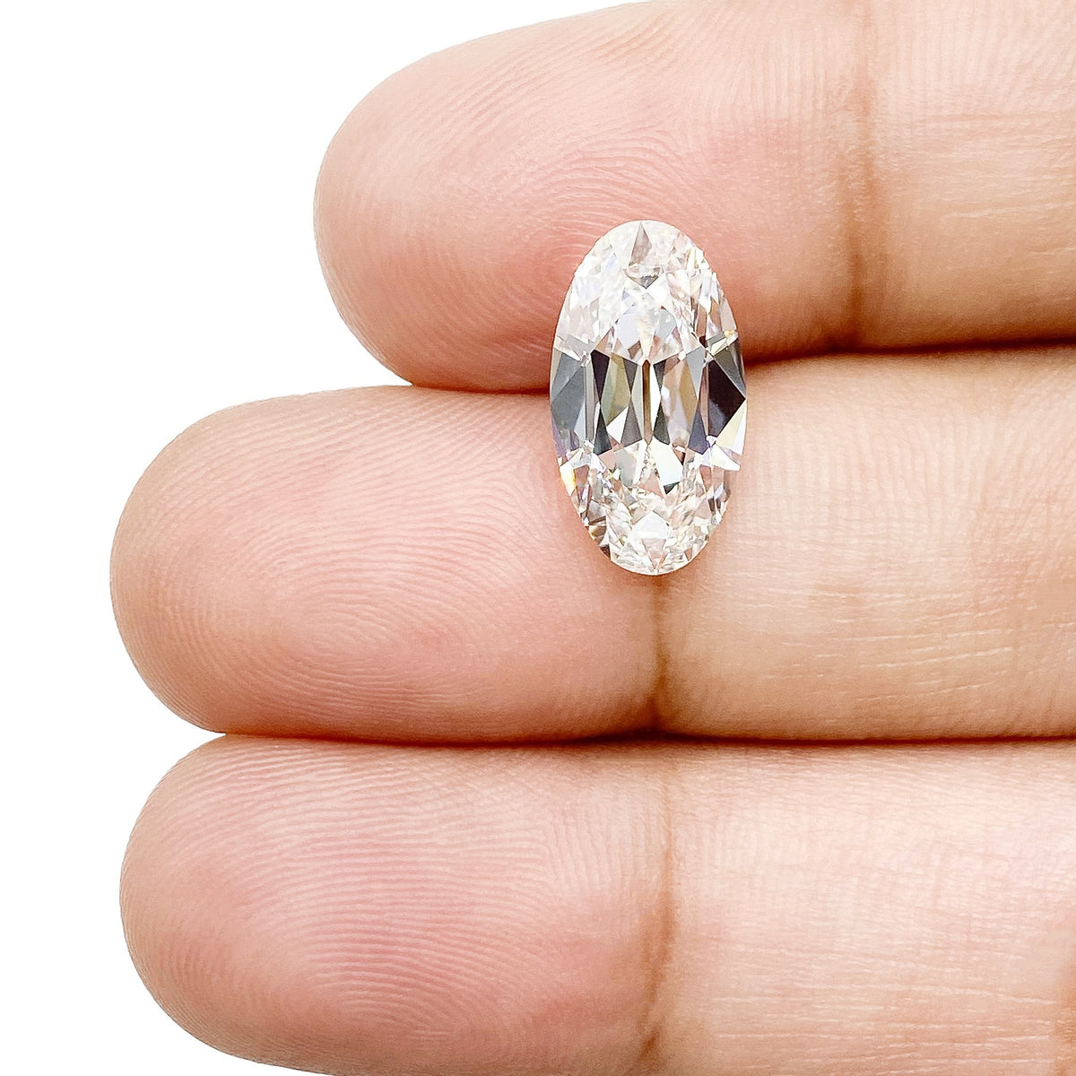 3.30ct | F/VVS2 Oval Shape Old Mine Cut Lab Diamond (IGI)