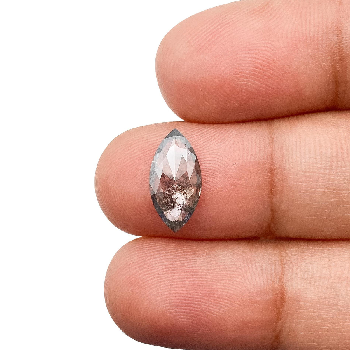 1.22ct | Salt & Pepper Marquise Shape Rose Cut Lab Diamond