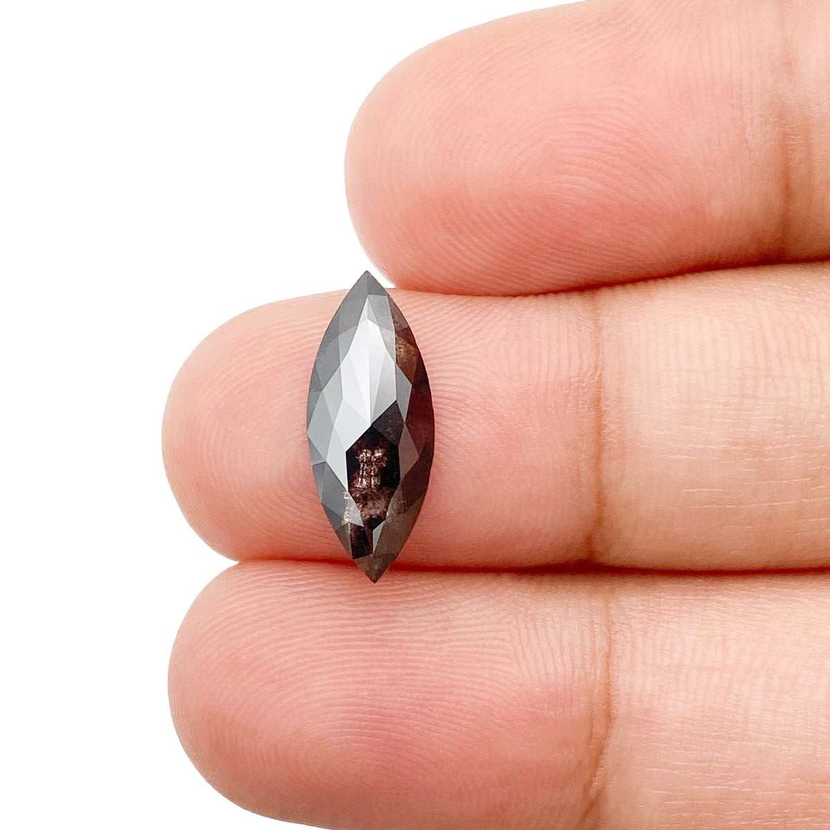 1.62ct | Salt & Pepper Marquise Shape Rose Cut Lab Diamond