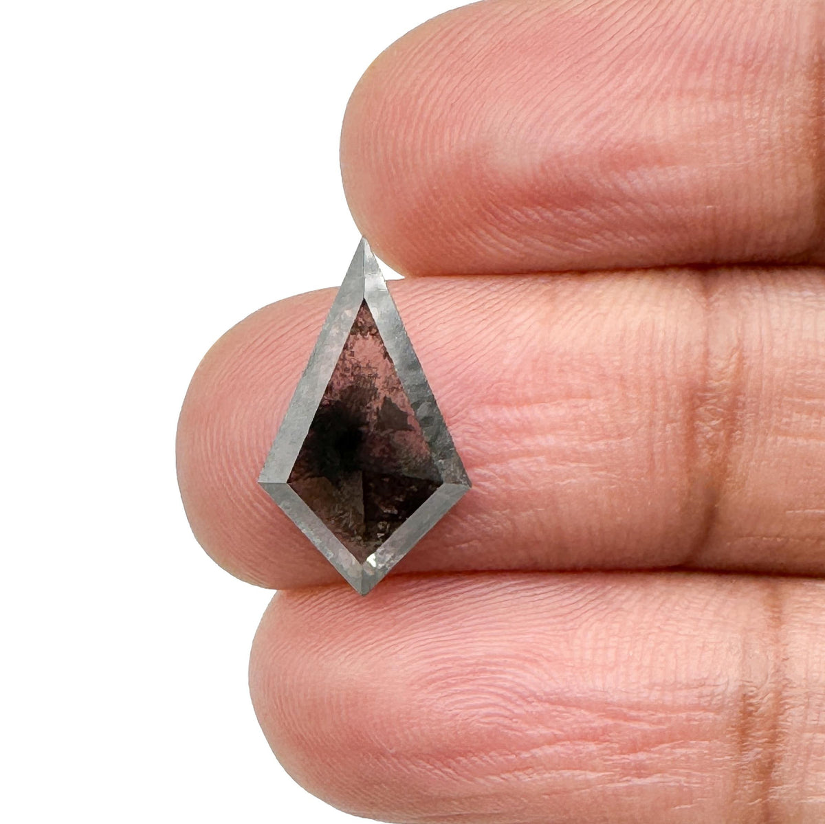 1.58ct | Salt &amp; Pepper Kite Shape Step Cut Lab Diamond
