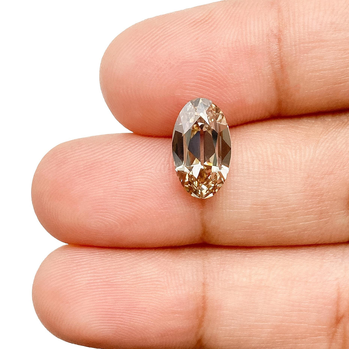 2.75ct | Light Brown/VS1 Oval Shape Old Mine Cut Lab Diamond (IGI)-LITHOS Diamond