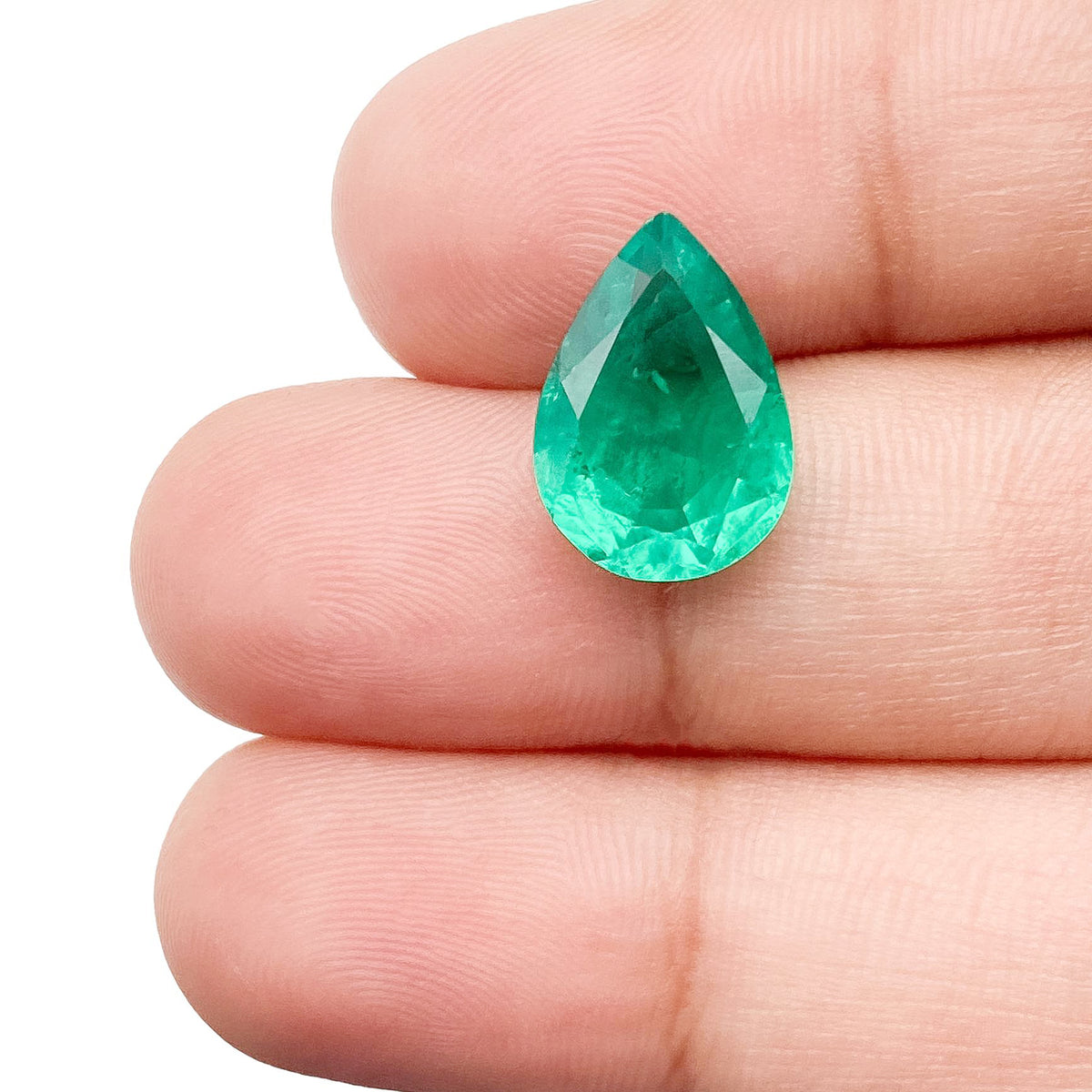 3.95ct | Brilliant Cut Pear Shape Lab Emerald