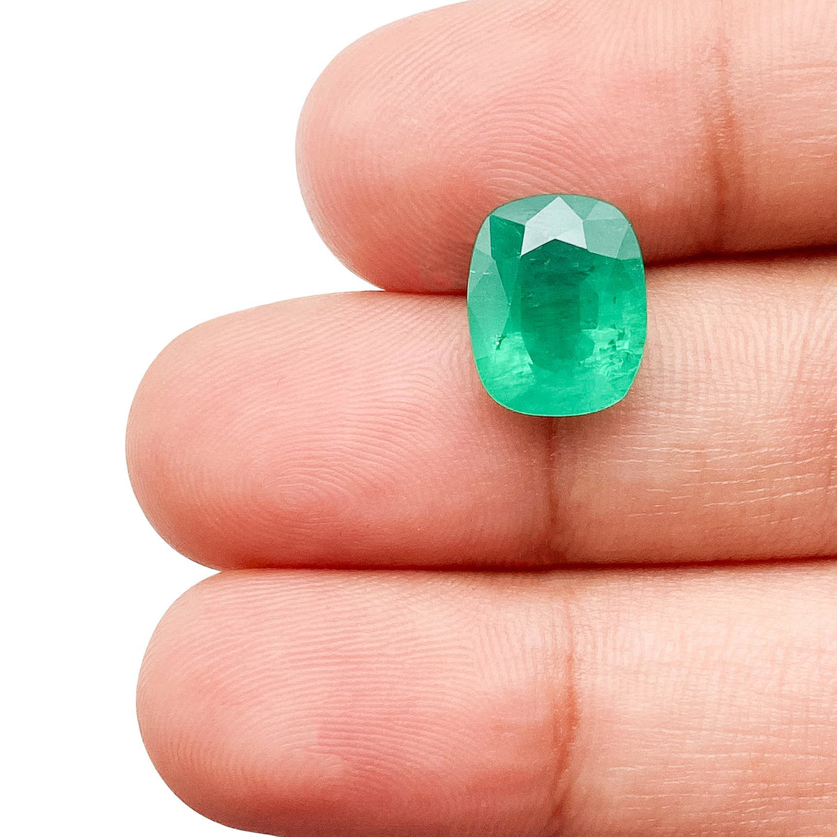 2.83ct | Brilliant Cut Cushion Shape Lab Emerald