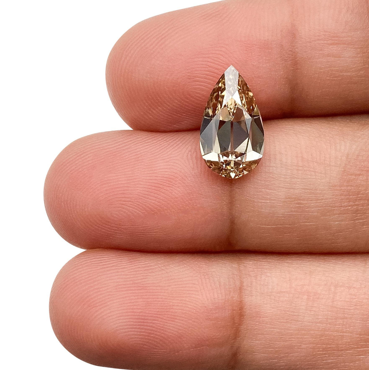 2.69ct | Fancy Light Brown/VS1 Champagne Pear Shape Old Mine Cut Lab Diamond (IGI)