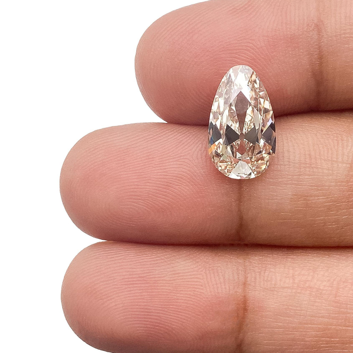 3.06ct | M/VVS2 Champagne Pear Shape Old Mine Cut Lab Diamond (IGI)-LITHOS Diamond