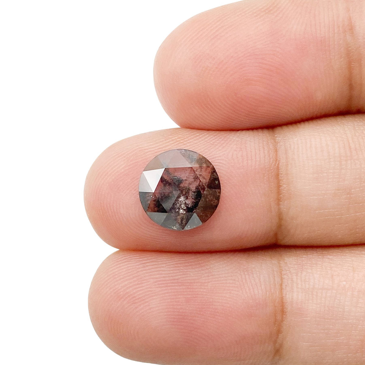 1.58ct | Salt & Pepper Round Shape Rose Cut Lab Diamond
