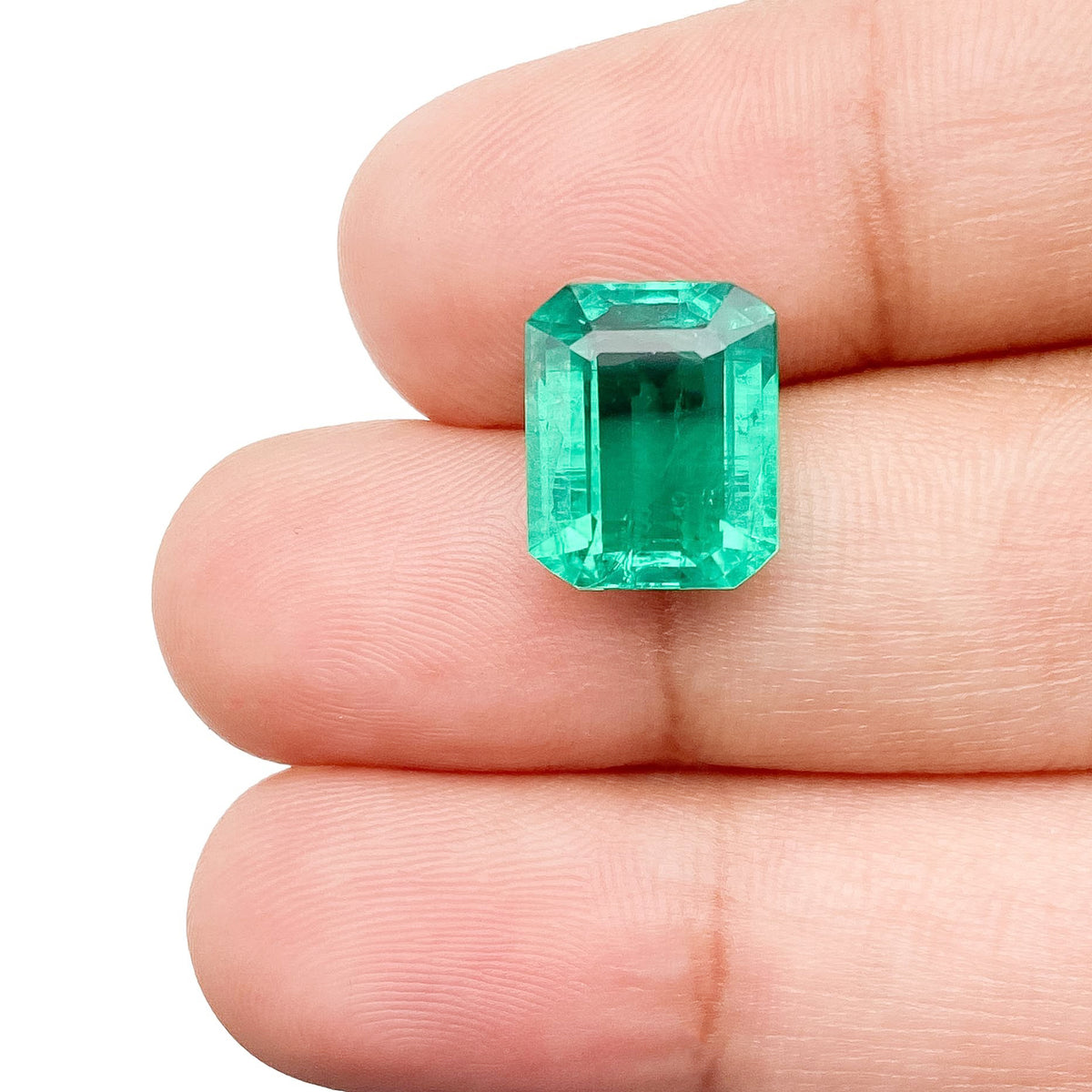 4.49ct | Step Cut Emerald Shape Lab Emerald