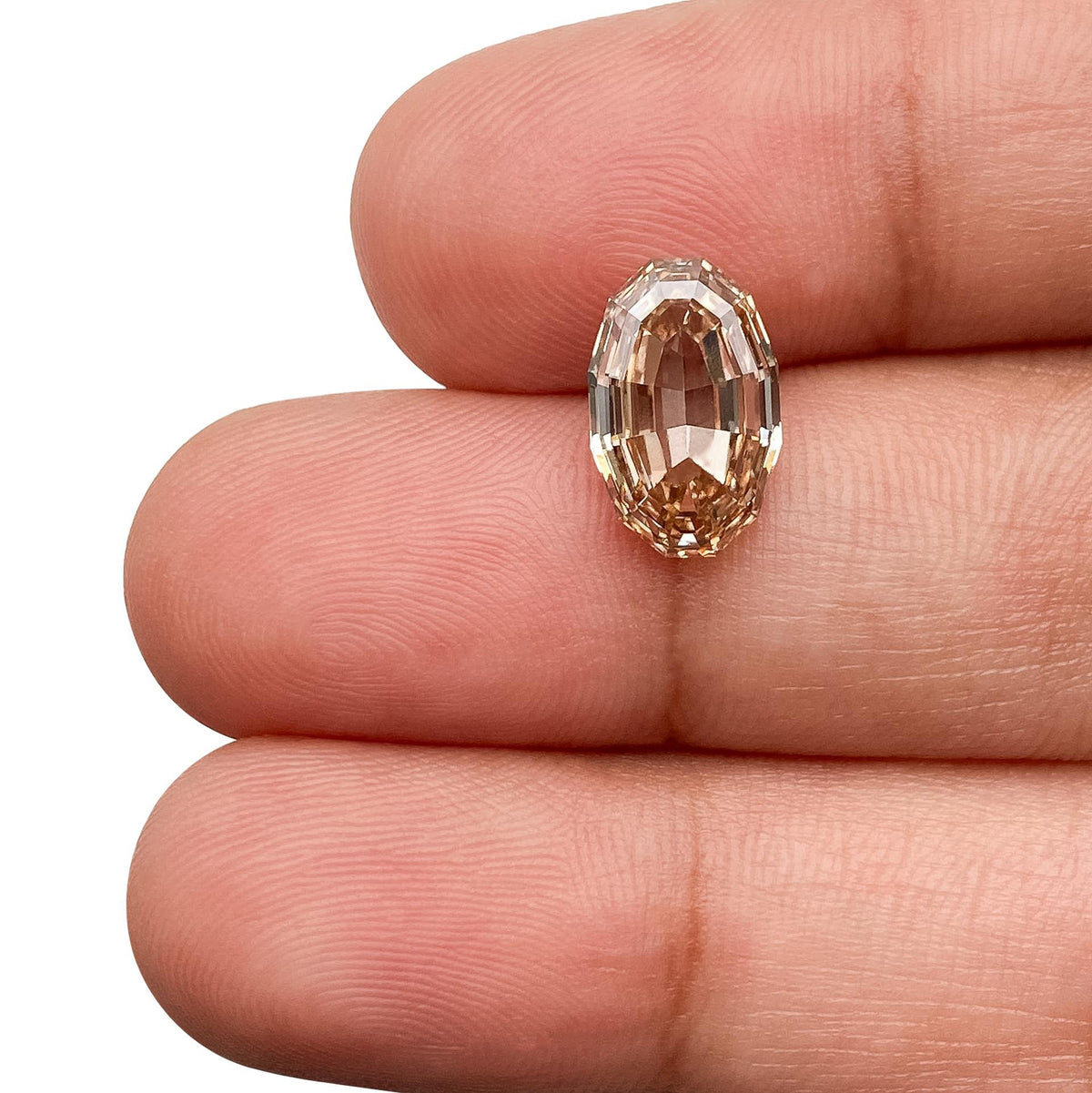 2.88ct | Fancy Light Brown/VS1 Champagne Oval Shape Step Cut Lab Diamond (IGI)-LITHOS Diamond