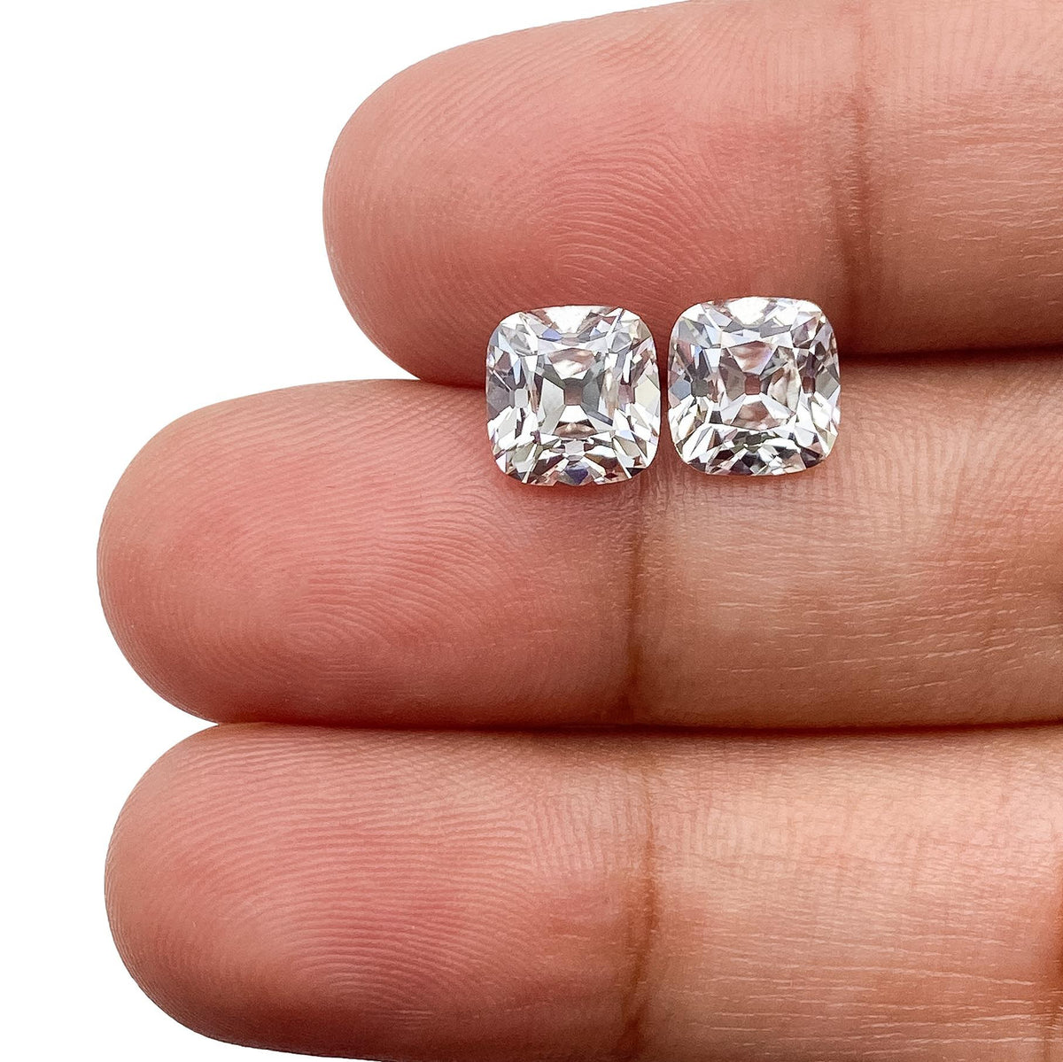 3.11cttw | F-G/VVS2 Cushion Shape Old Mine Cut Lab Diamond Matched Pair