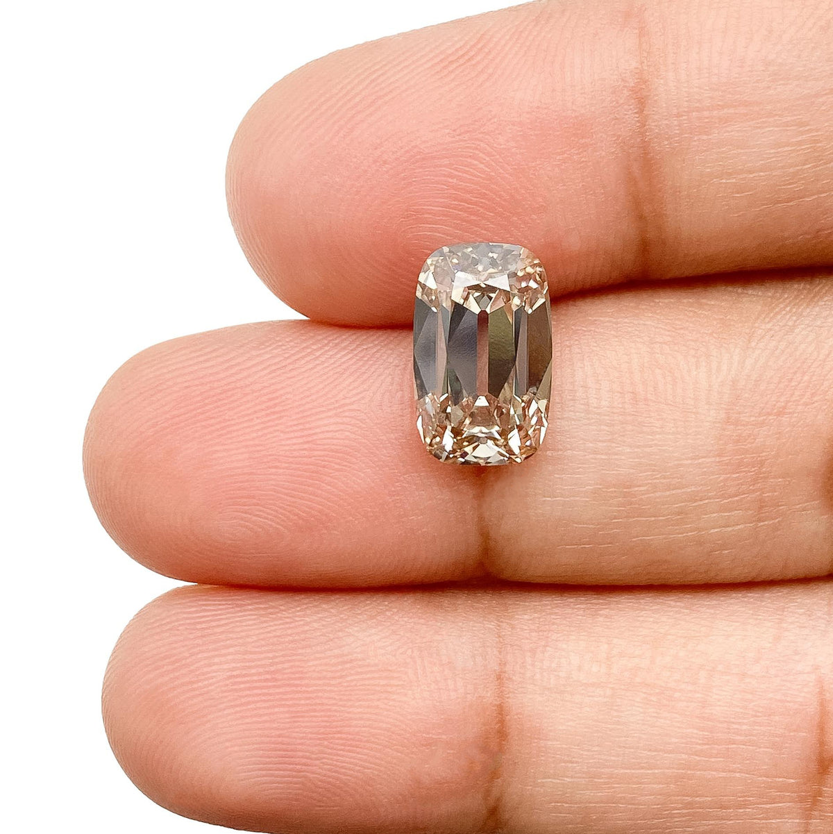 2.89ct | Very Light Brown/VS1 Cushion Shape Old Mine Cut Lab Diamond (IGI)-LITHOS Diamond