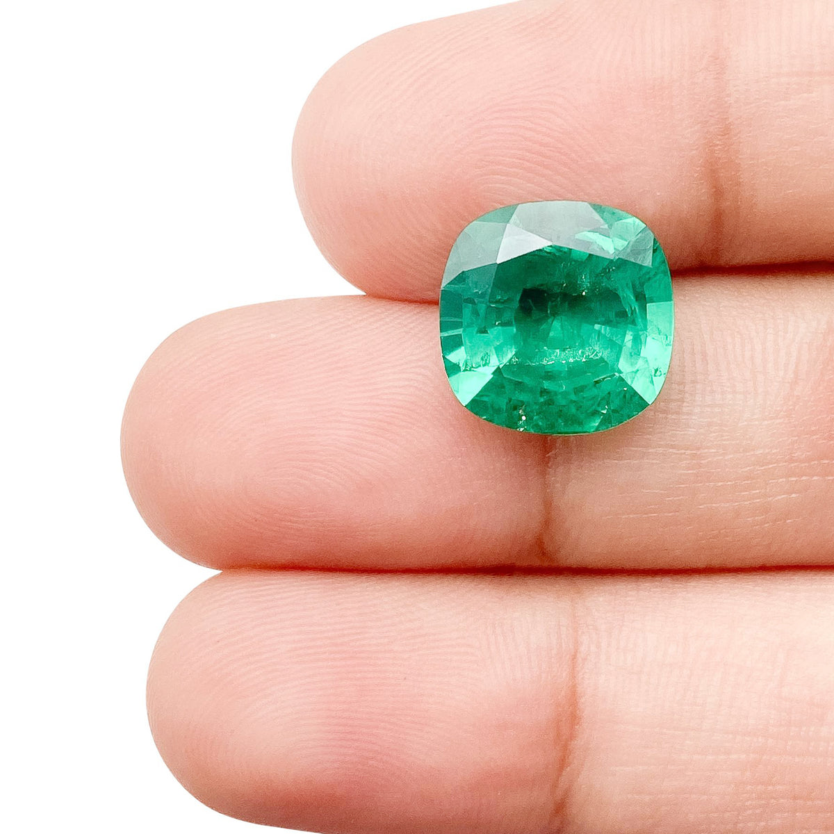 4.50ct | Brilliant Cut Cushion Shape Lab Emerald
