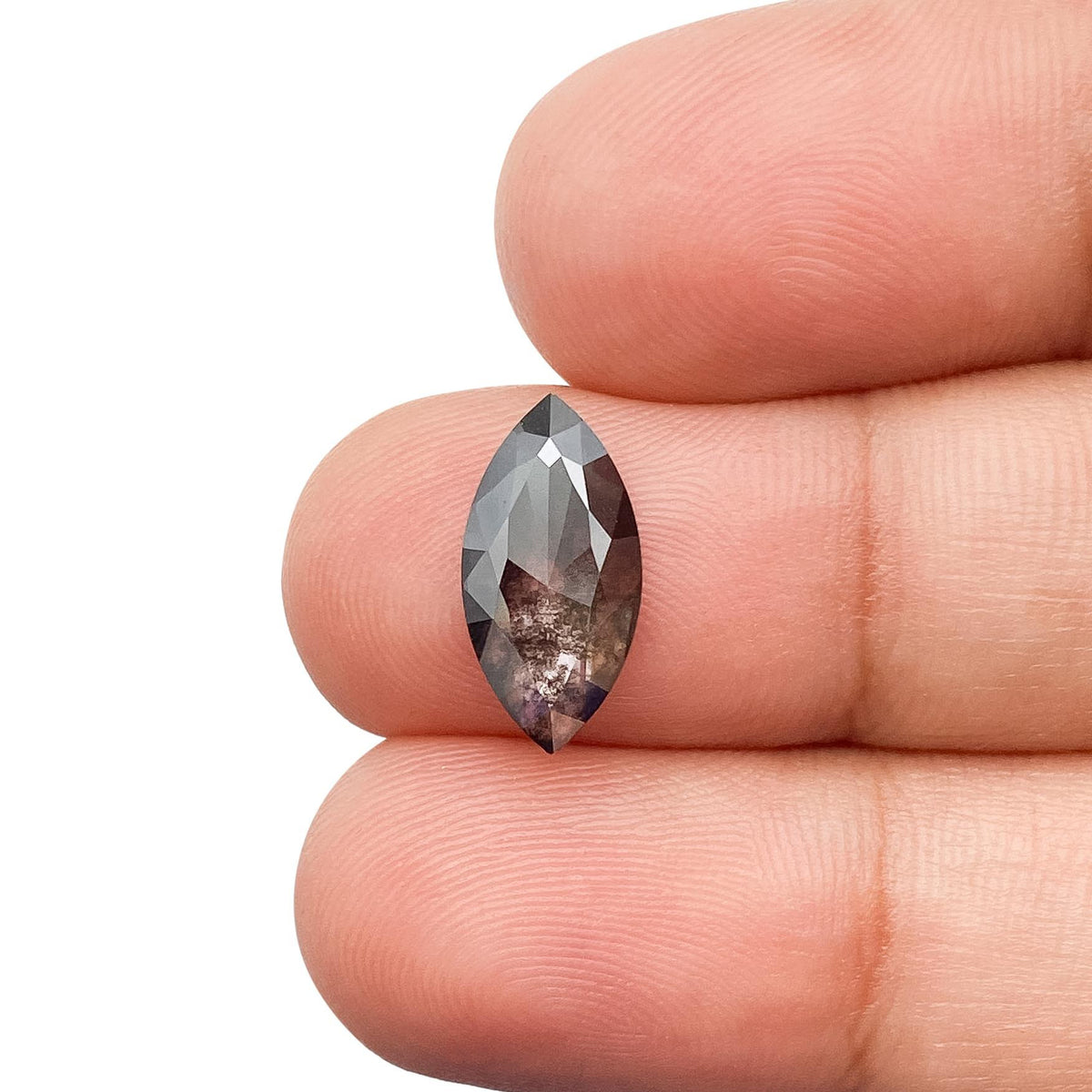 1.55ct | Salt & Pepper Marquise Shape Rose Cut Lab Diamond