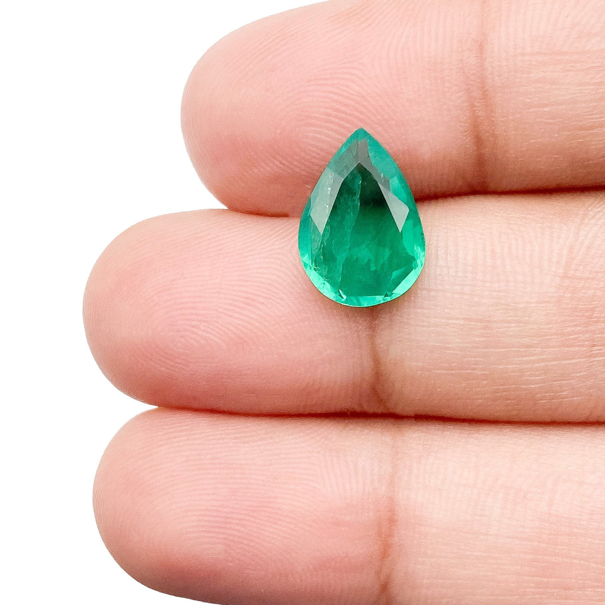 2.26ct | Brilliant Cut Pear Shape Lab Emerald