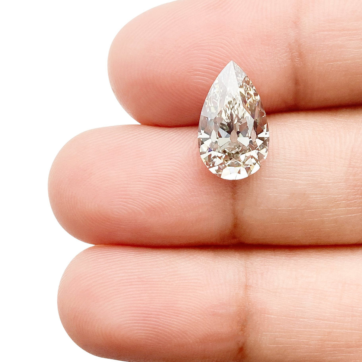 3.08ct | K/VVS2 Pear Shape Old Mine Cut Lab Diamond (IGI)-LITHOS Diamond