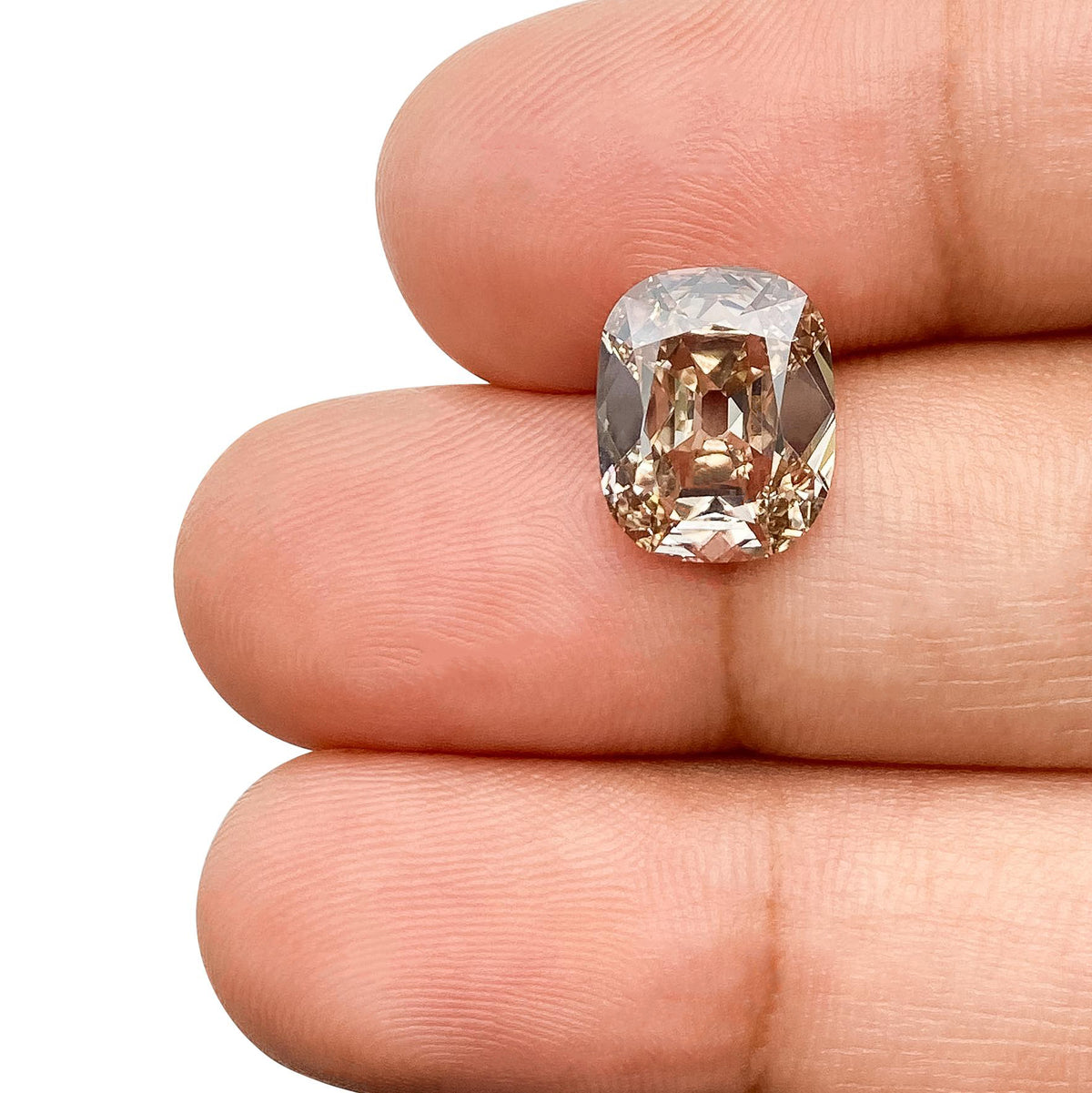 3.01ct |Light Brown/VS1 Cushion Old Mine Cut Lab Diamond (IGI)-LITHOS Diamond
