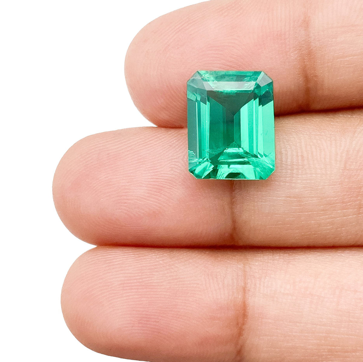 4.15ct | Step Cut Emerald Shape Lab Emerald