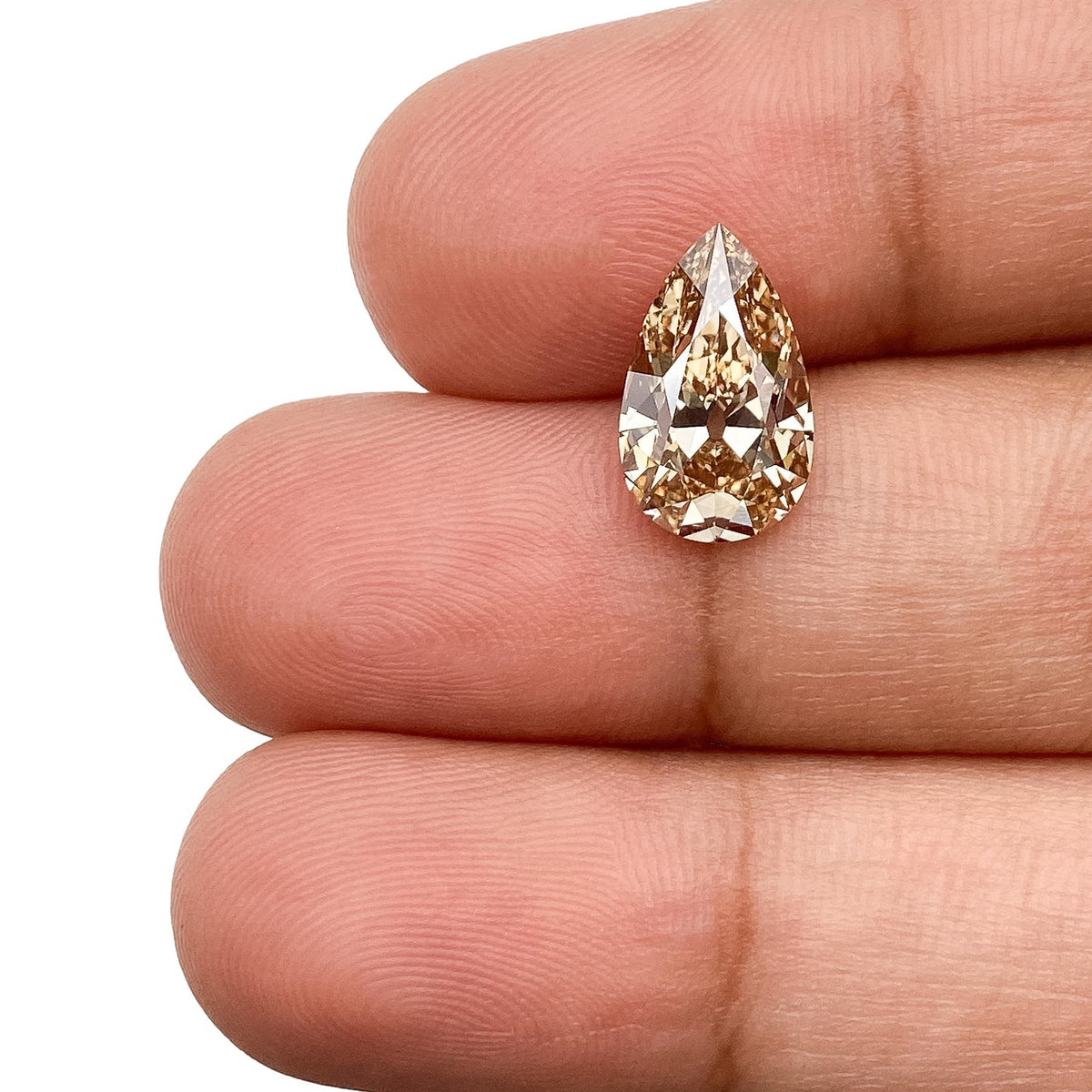 2.39ct | Fancy Light Brown/VS1 Champagne Pear Shape Old Mine Cut Lab Diamond (IGI)